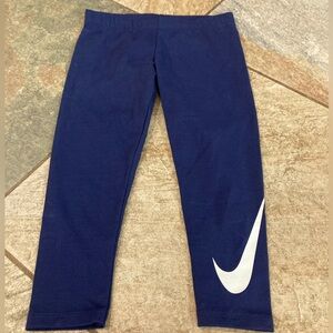 Nike girls XS 4 navy blue leggings EUC
